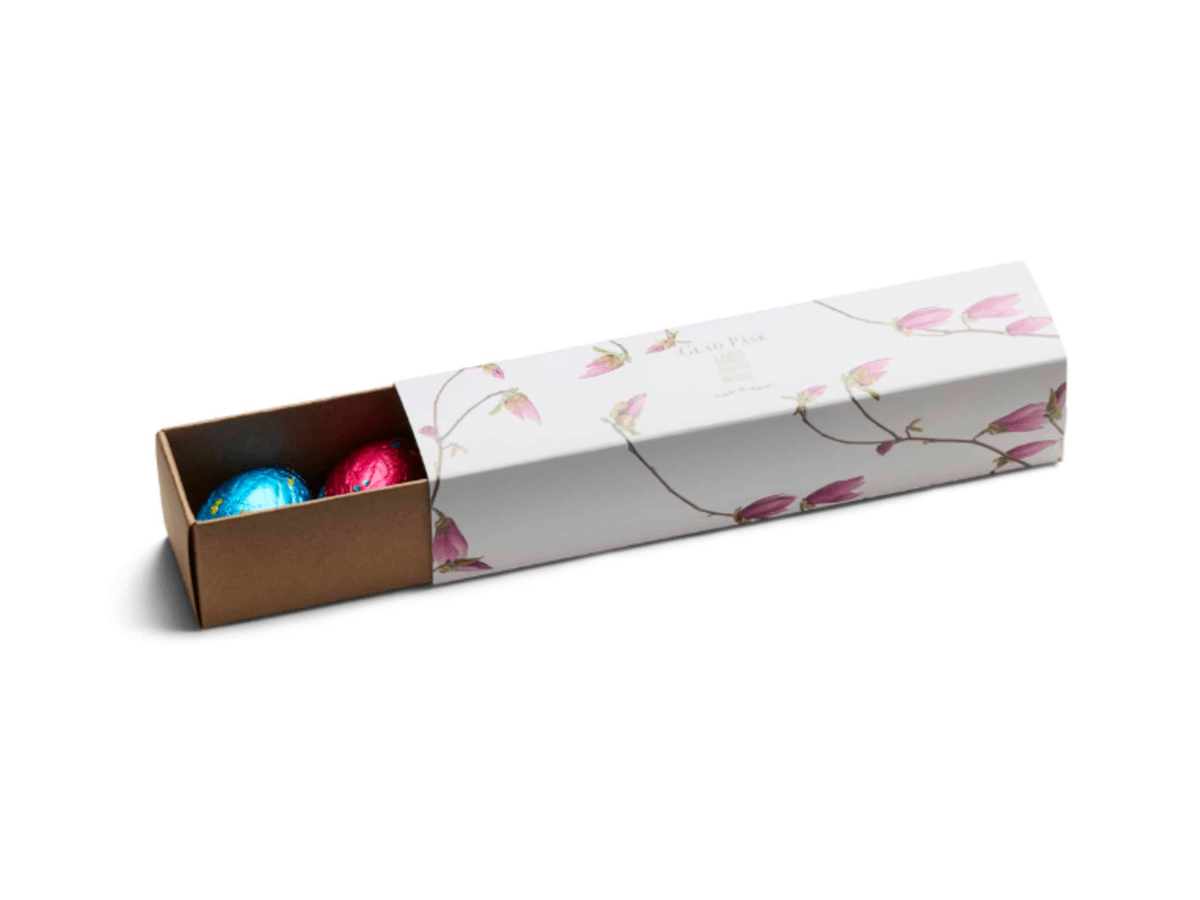 Easter Gift Box, 150 gr med inslagna ägg & logotyp