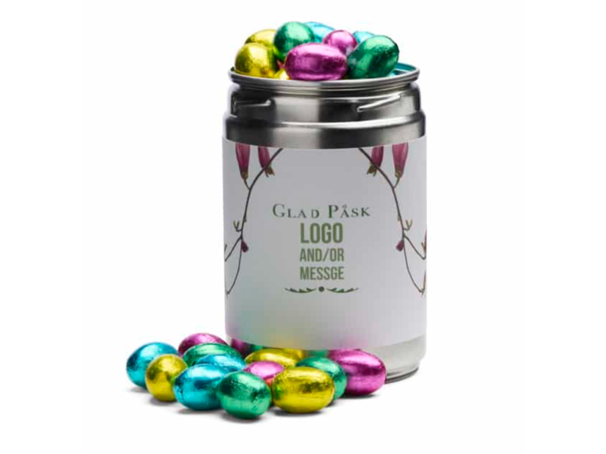 Easter Can 250 gr med nougatägg & logotyp