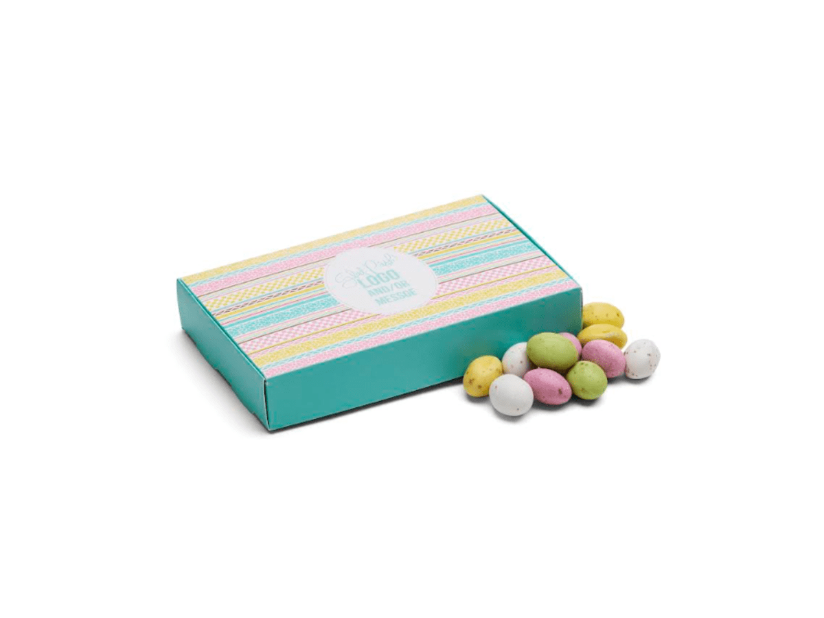 Easter Mail Box, 250 g med mjölkchokladägg & logotyp