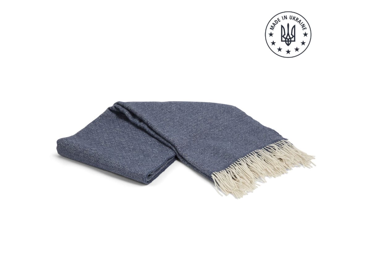 Pläd MÅRTEN  med Kartong Marin