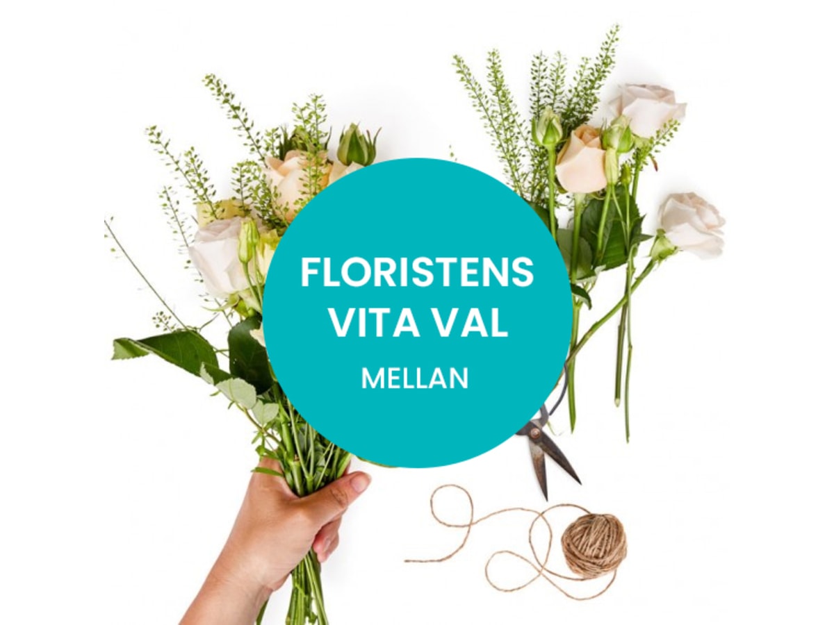 Blombukett Floristens vita val