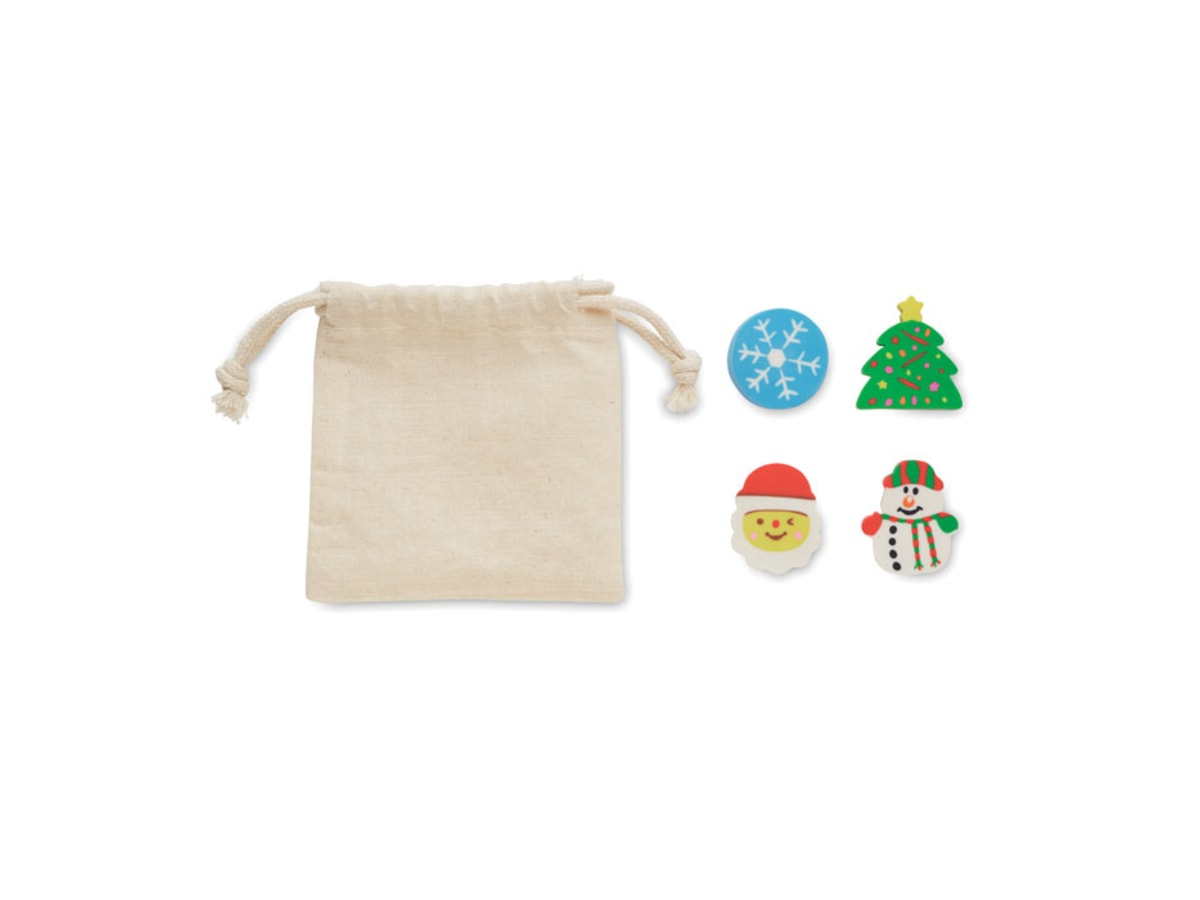 Set med 4 suddgummi jul