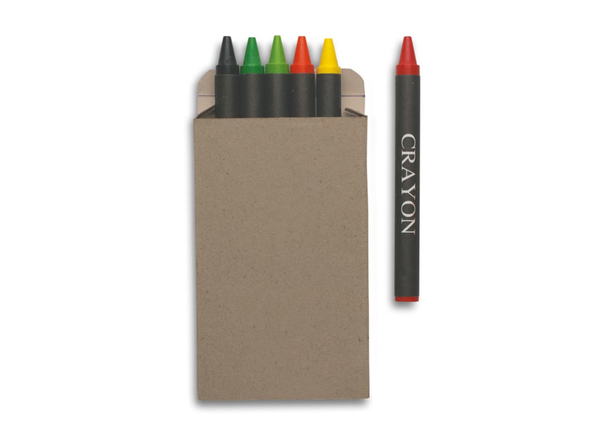 Set med 6 crayon vaxkritor