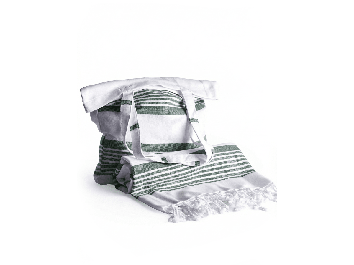 Hamamhandduk med tillhörande totebag från Maison Trique - Beige