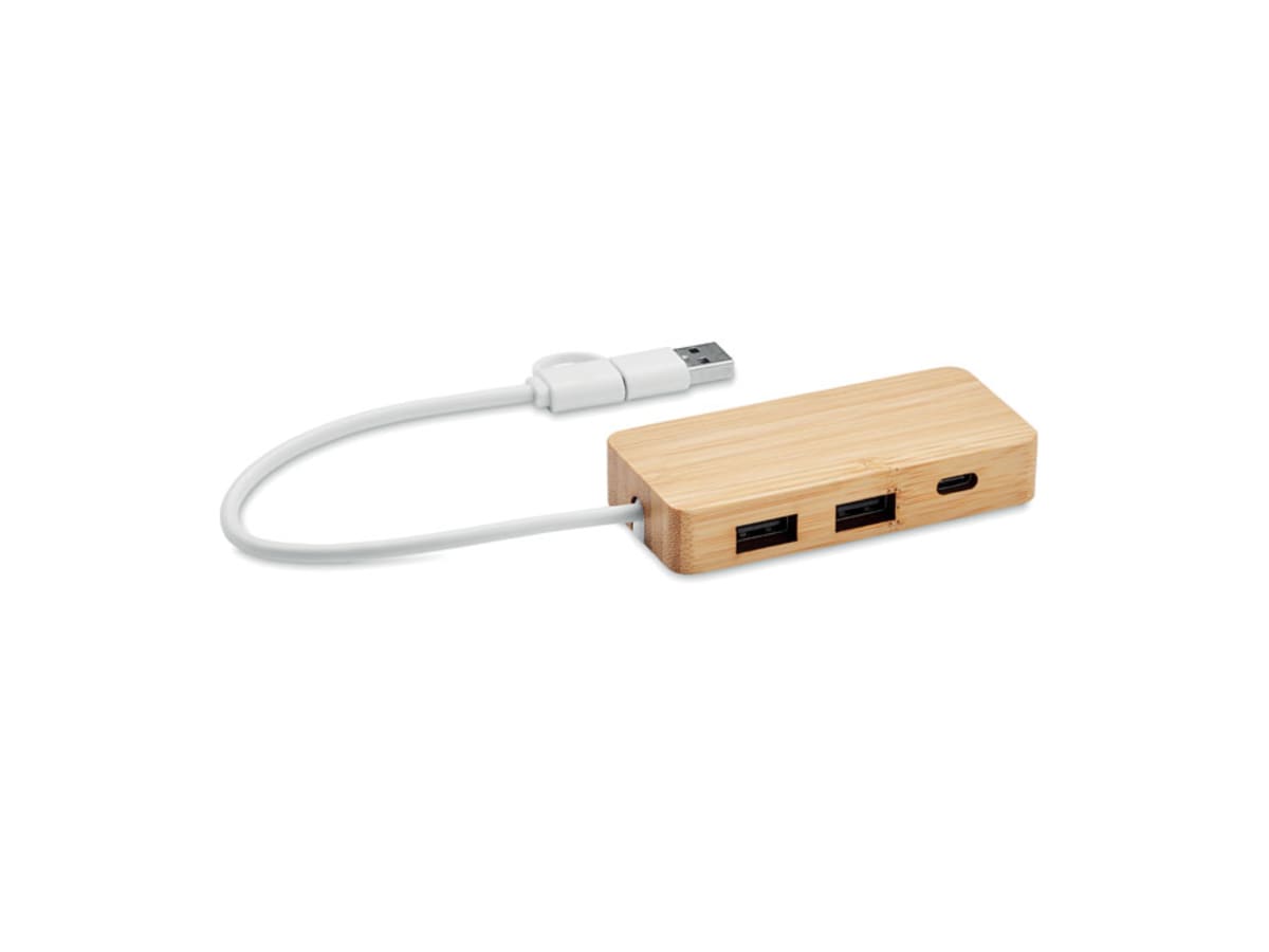 USB-hubb med 3 portar i bambu