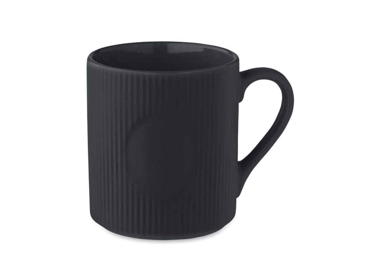 Matt ribbad keramikmugg 340 ml