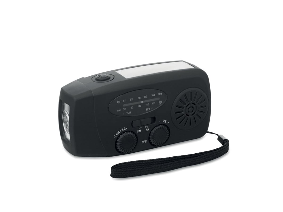 Bärbar radio med LED-ficklampa
