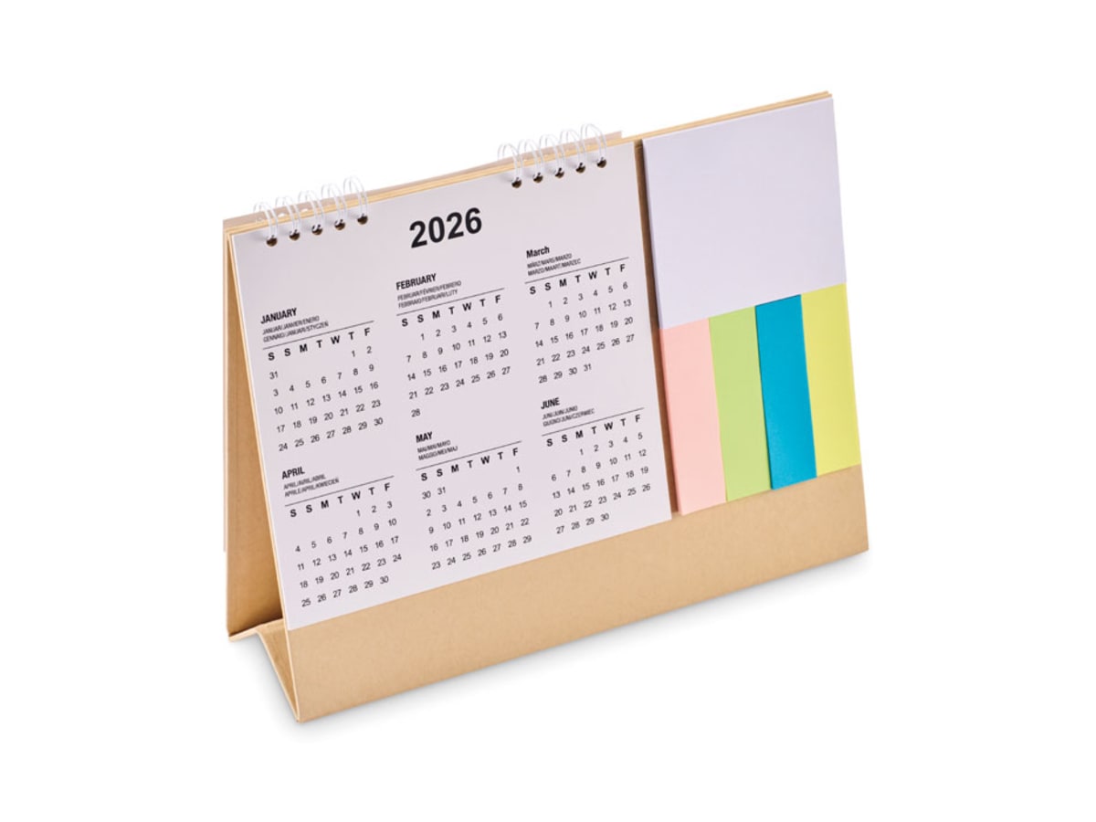 Skrivbordskalender med memopad