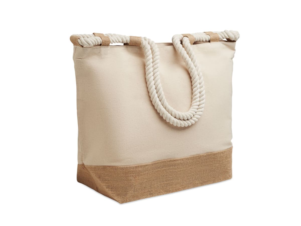 Strandväska i canvas/jute