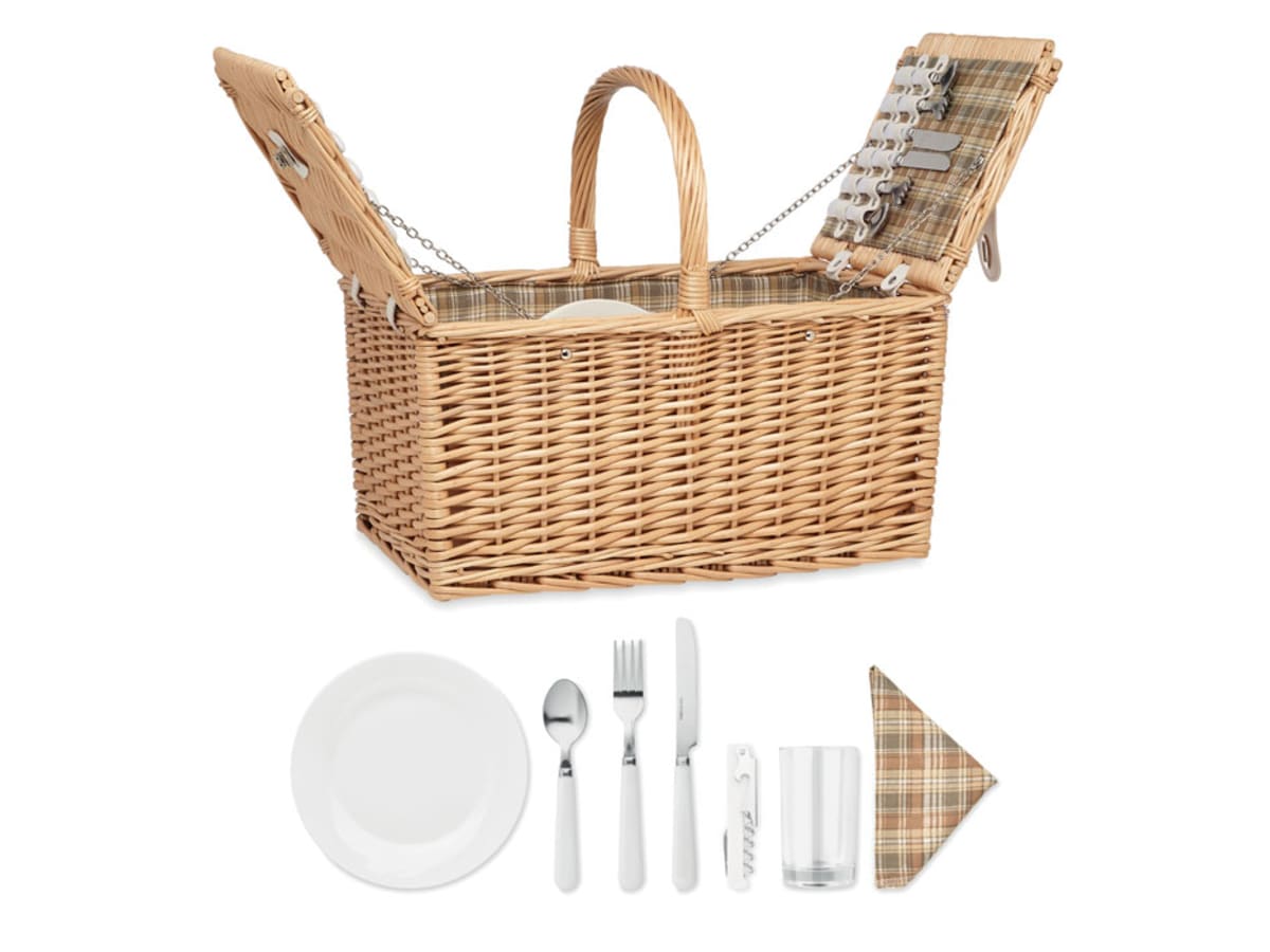 Flätad picknickkorg 4 pers.