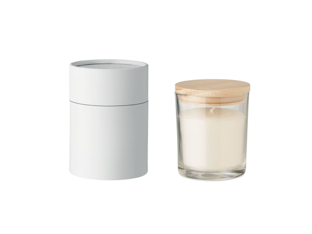 Ljus med vaniljdoft i glas