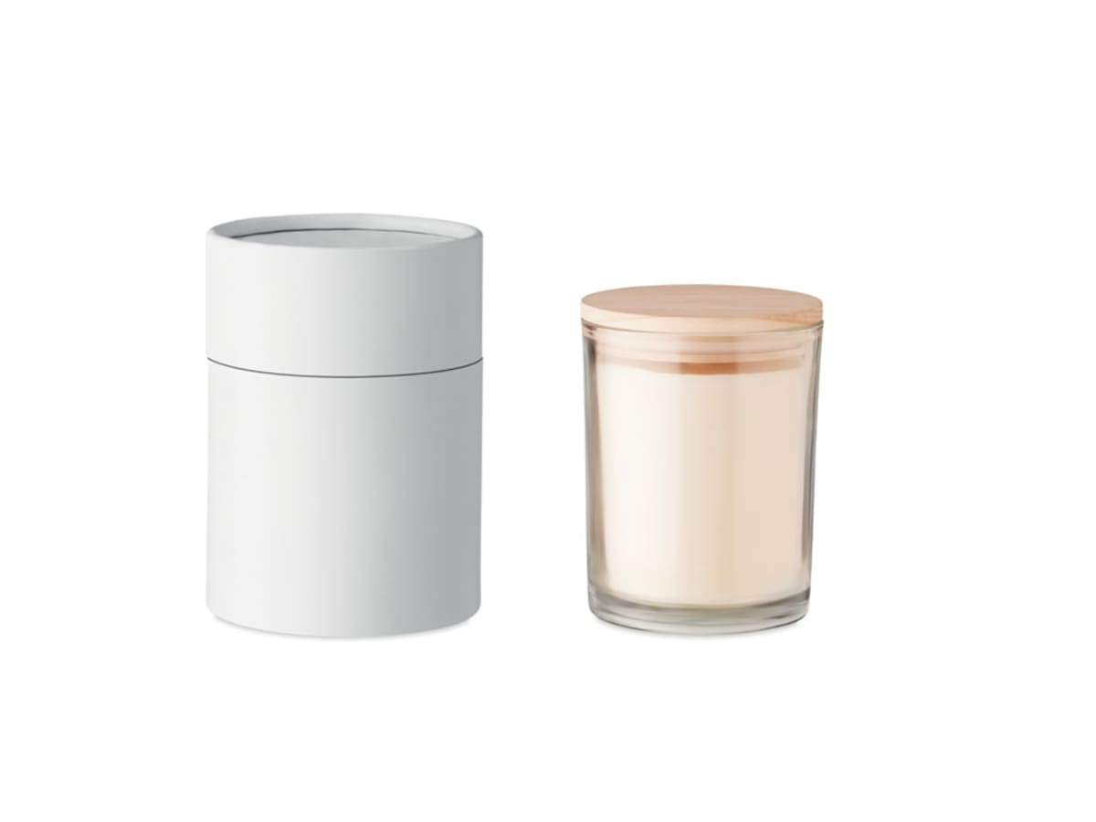 Ljus med vaniljdoft i glas