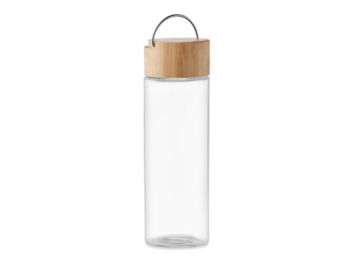 Glasflaska med bambulock 500ml