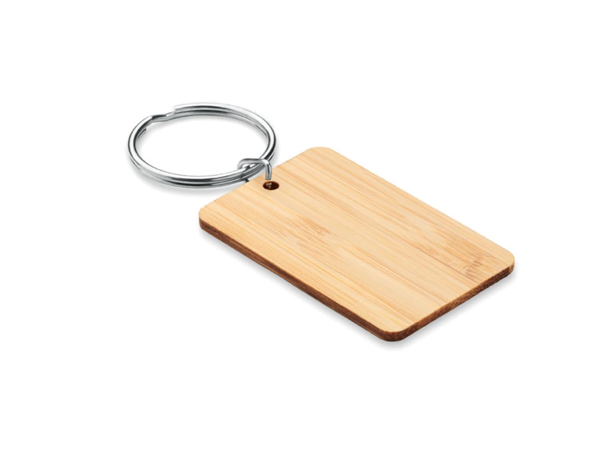 Rektangulär nyckelring i bambu