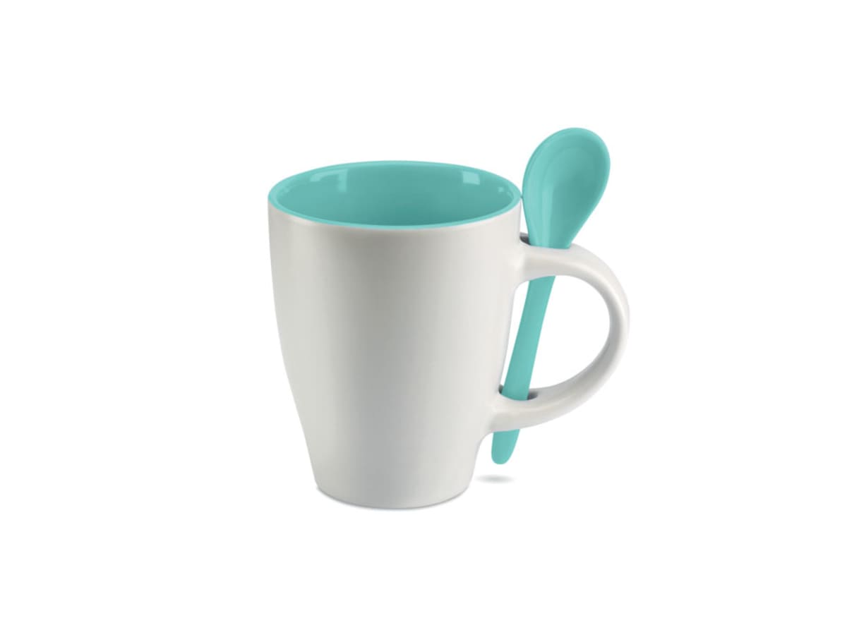 Keramik kaffemugg med sked