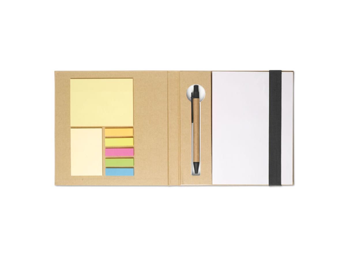 Block med post-its och penna