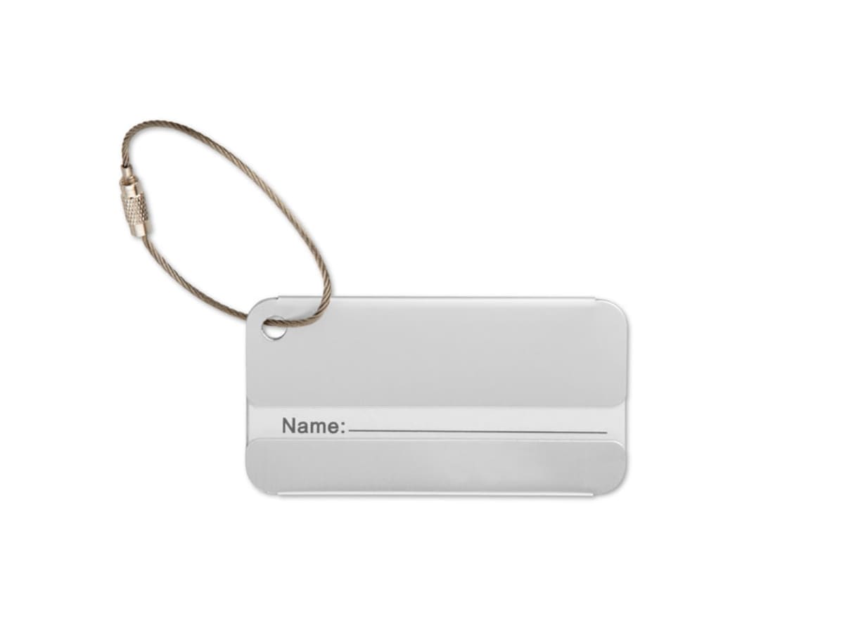 Bagage-etikett i aluminimum