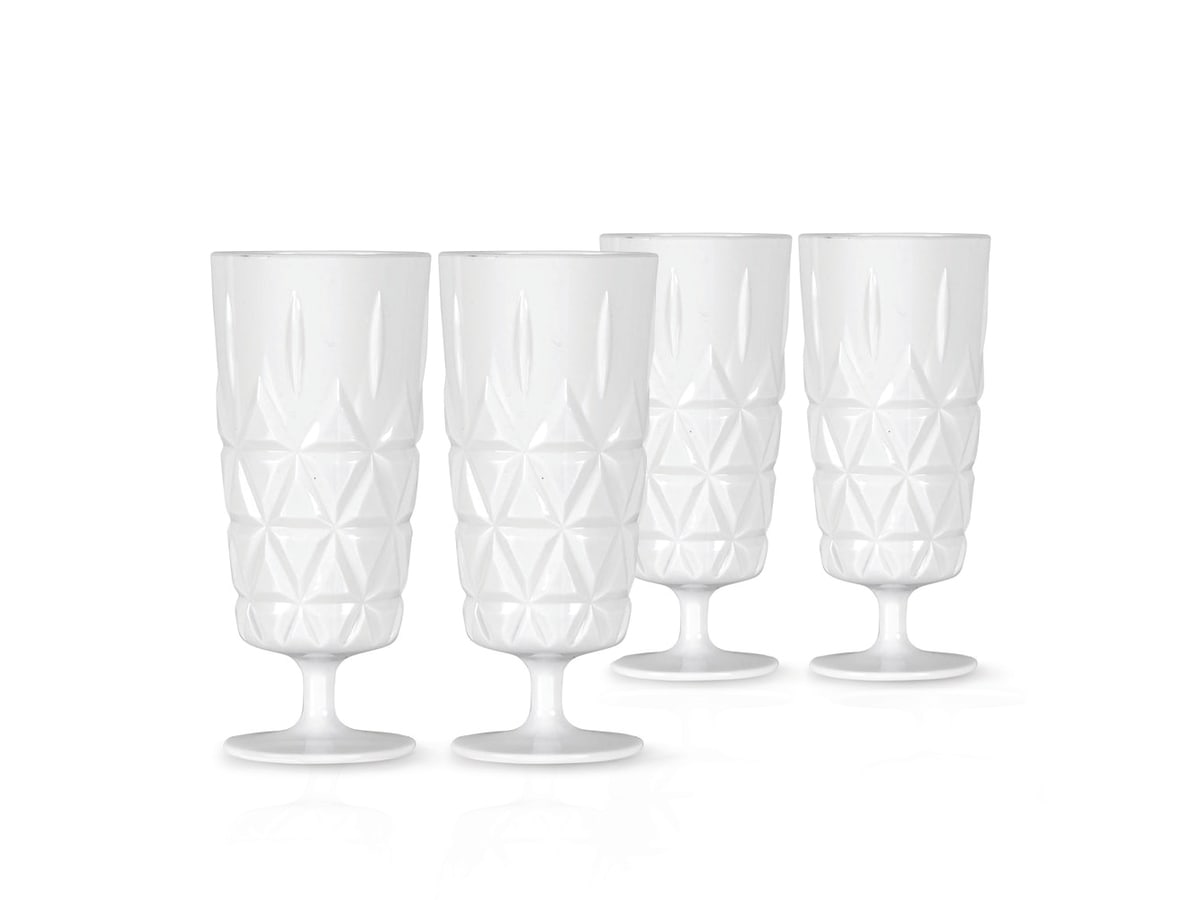 Picknick glas hög 4-pack, vit