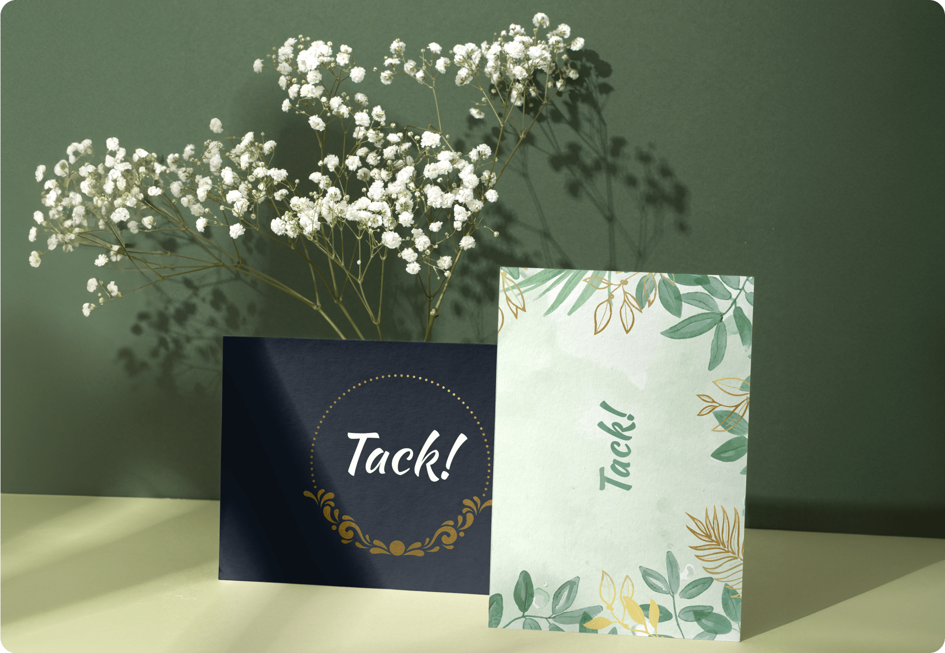 Charmas avtackningskort.