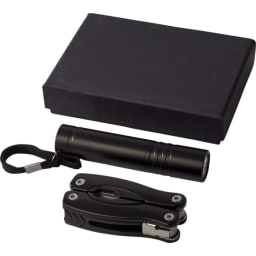 2. Presentförpackning med multikniv och LED-ficklampa 