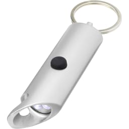 0. Flare LED-lampa och flasköppnare med nyckelring av återvunnen aluminium