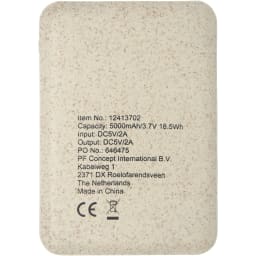 2. 5000 mAh trådlös powerbank i halm