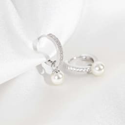 0. Petiite Kennedy ringörhänge - Ivory Pearl (Silver)