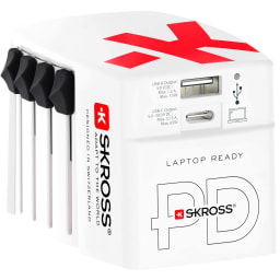0. Världsreseladdare AC65PD World USB-A+USB-C PD 65W Jordad