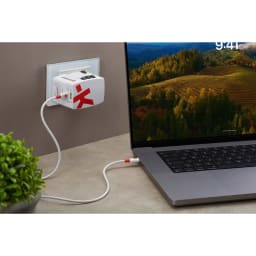 2. Världsreseladdare AC65PD World USB-A+USB-C PD 65W Jordad