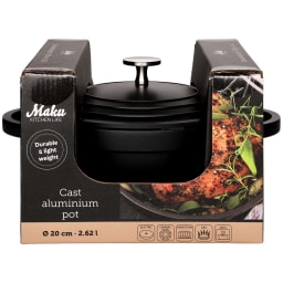 1. Kastrull med lock 2,6 L Gjuten Aluminium