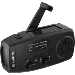 0. Vevradio med ficklampa och solcell Svart