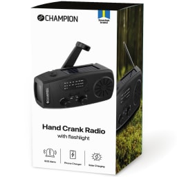 6. Vevradio med ficklampa och solcell Svart