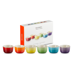 1. 6 st mini ramekiner i stengods - Rainbow Collection 
