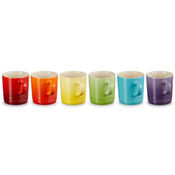 0. 6 st muggar stengods - Rainbow Collection