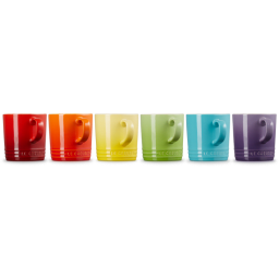 3. 6 st muggar stengods - Rainbow Collection