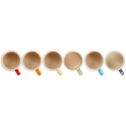 1. 6 st muggar stengods - Rainbow Collection