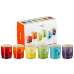 4. 6 st muggar stengods - Rainbow Collection