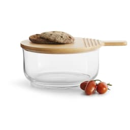 0. Nature Salladsskål med bambulock/skärbräda