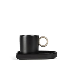 0. Espresso cup and plate Niki Black/beige
