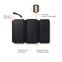 1. Nordic Drift Titan 10.000 mAh solcells-powerbank med 3 paneler