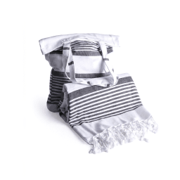 0. Hamamhandduk med tillhörande totebag från Maison Trique - Svart