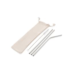 0. 3-pack återanvändningsbara sugrör i stainless steel