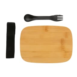 3. Stainless steel lunchlåda med bambulock och spork