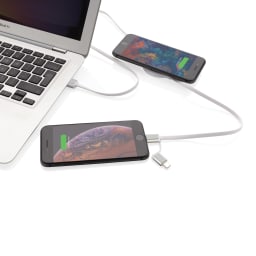 2. 3-i-1 kabel med 5W bambu trådlös laddare