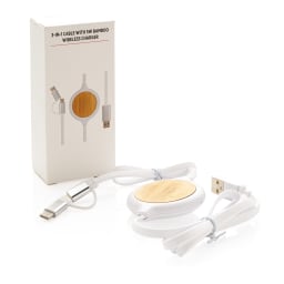 3. 3-i-1 kabel med 5W bambu trådlös laddare