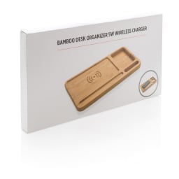 3. Bambu skrivbordsorganisatör 5W trådlös laddare