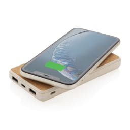 3. Kork och vete 8.000 mAh powerbank med 5W trådlös laddning