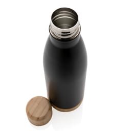 3. Vakuum stainless steel flaska med kork och botten i bambu