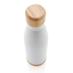 2. Vakuum stainless steel flaska med kork och botten i bambu