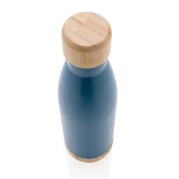 2. Vakuum stainless steel flaska med kork och botten i bambu